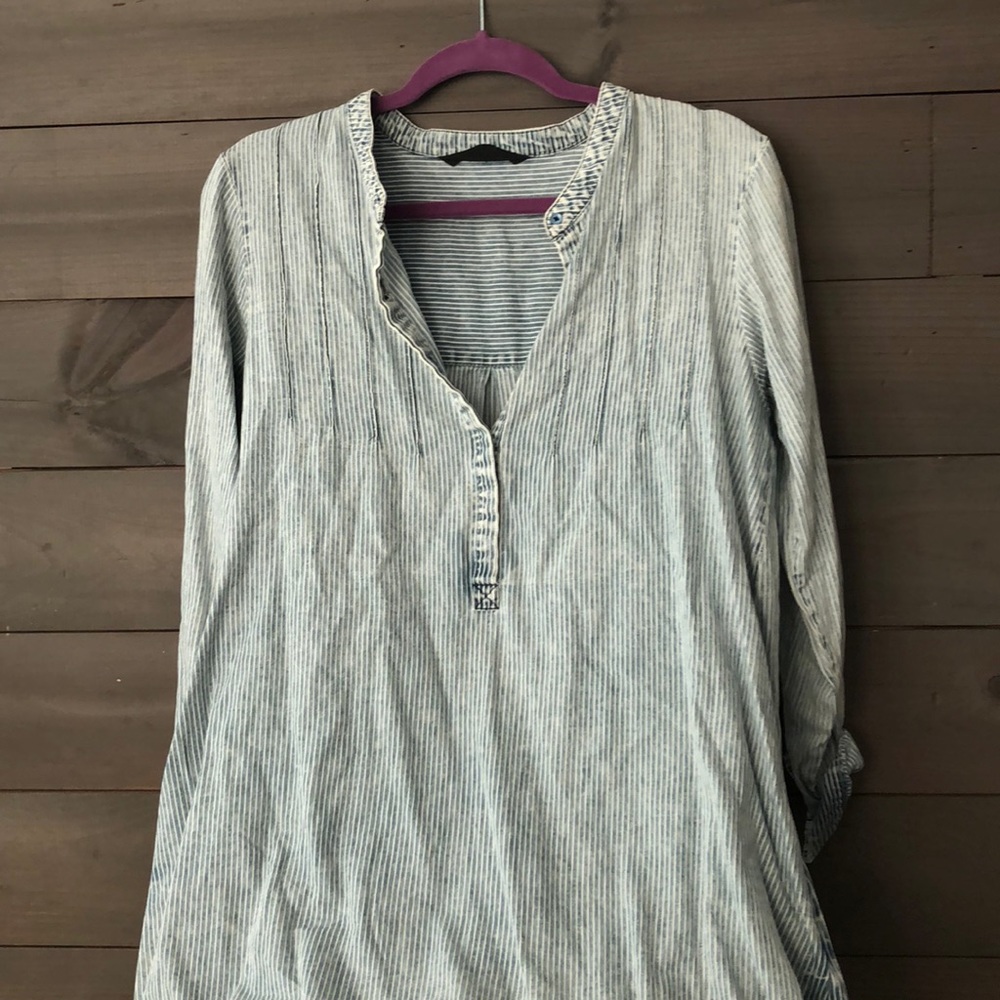 Knot sisters chambray long sleeve dress